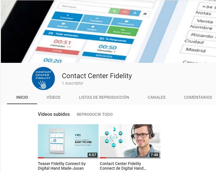 Estrenamos canal de Youtube de Contact Center Fidelity